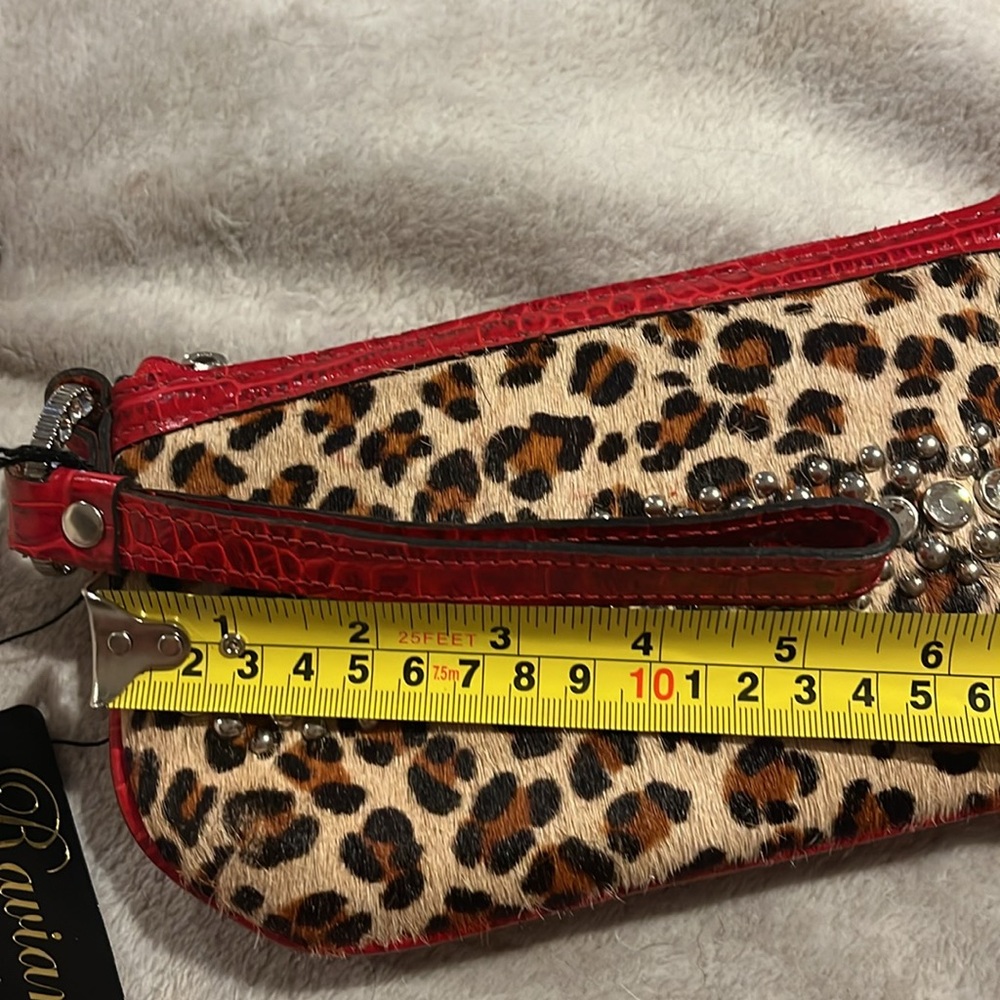 Leather Leopard Rhinestone Wristlet - Picture 10 of 12